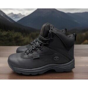 Timberland White Ledge Leather Hiking Boots Men's Black Waterproof Size 9.5